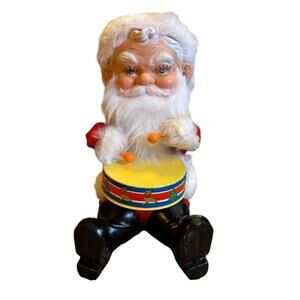 Vintage 1978 Santa Claus Drummer Doll 8" Tall Collectible Black Boots & Red